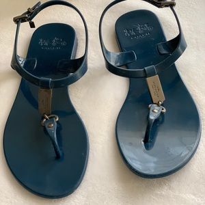 COACH Used logo navy Patent leather flat